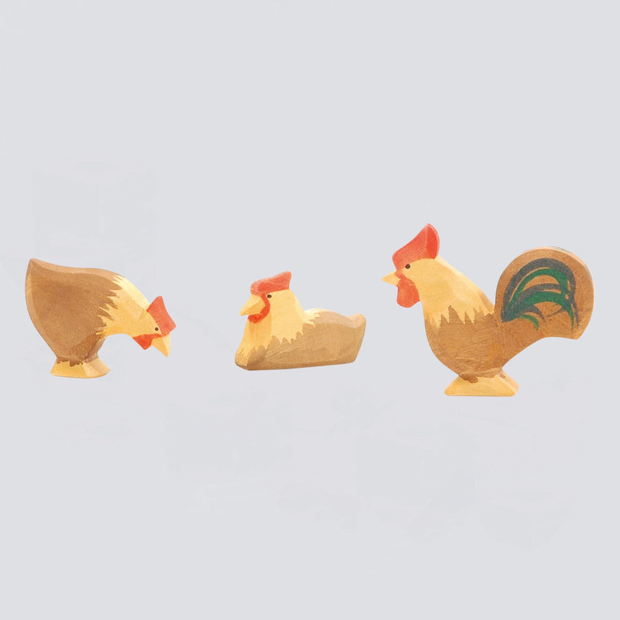 Ostheimer Holzfigur Huhn braun pickend
