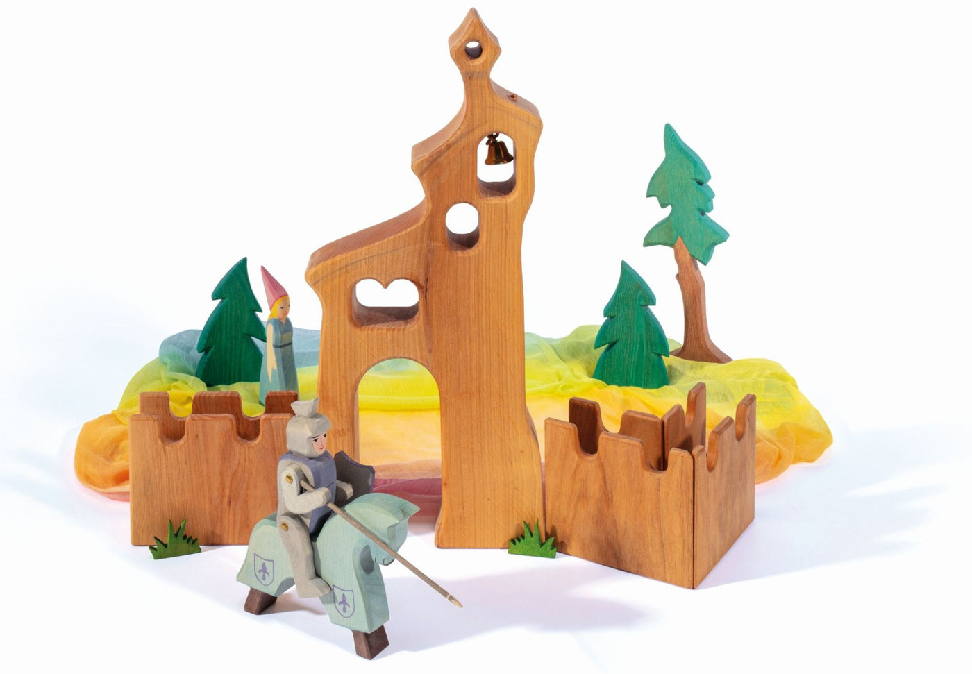 Ostheimer Holzfigur Ritter reitend blau