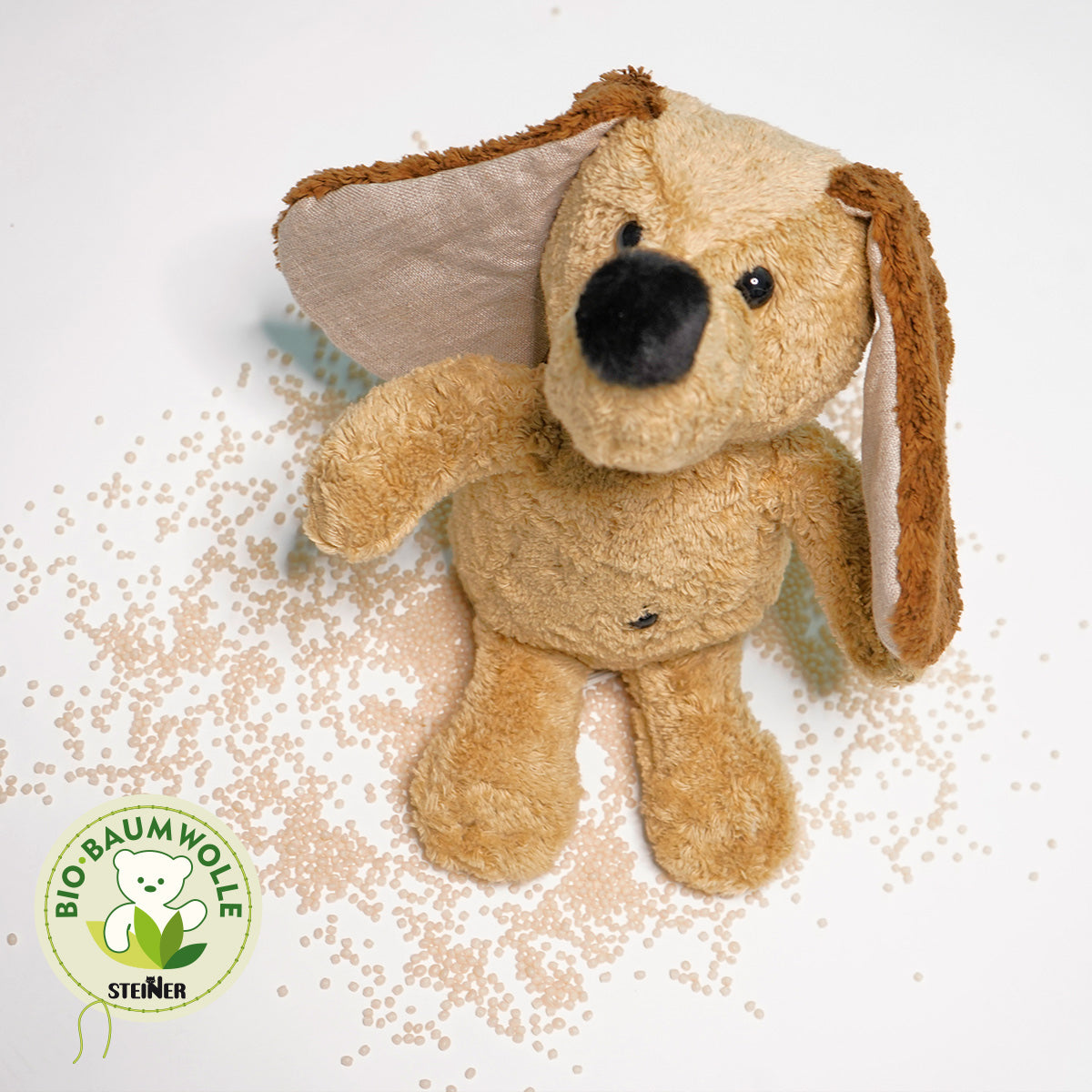 Steiner Bio Kuscheltier Hund Robin von oben