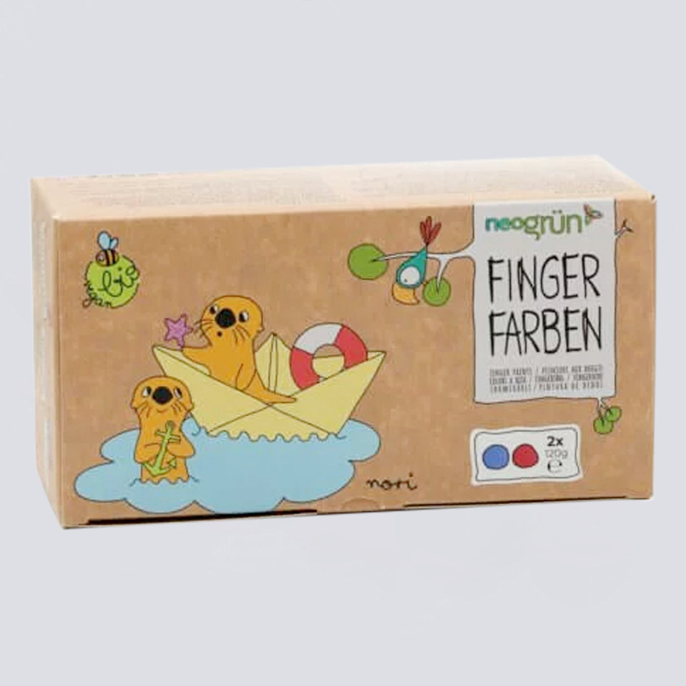 Fingerfarben 2er Set "Nori" blau/rot