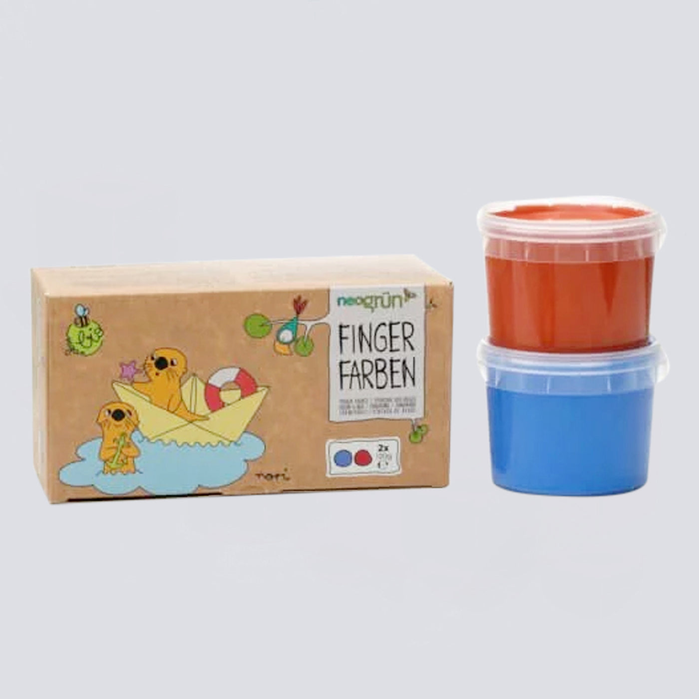 Fingerfarben 2er Set "Nori" blau/rot