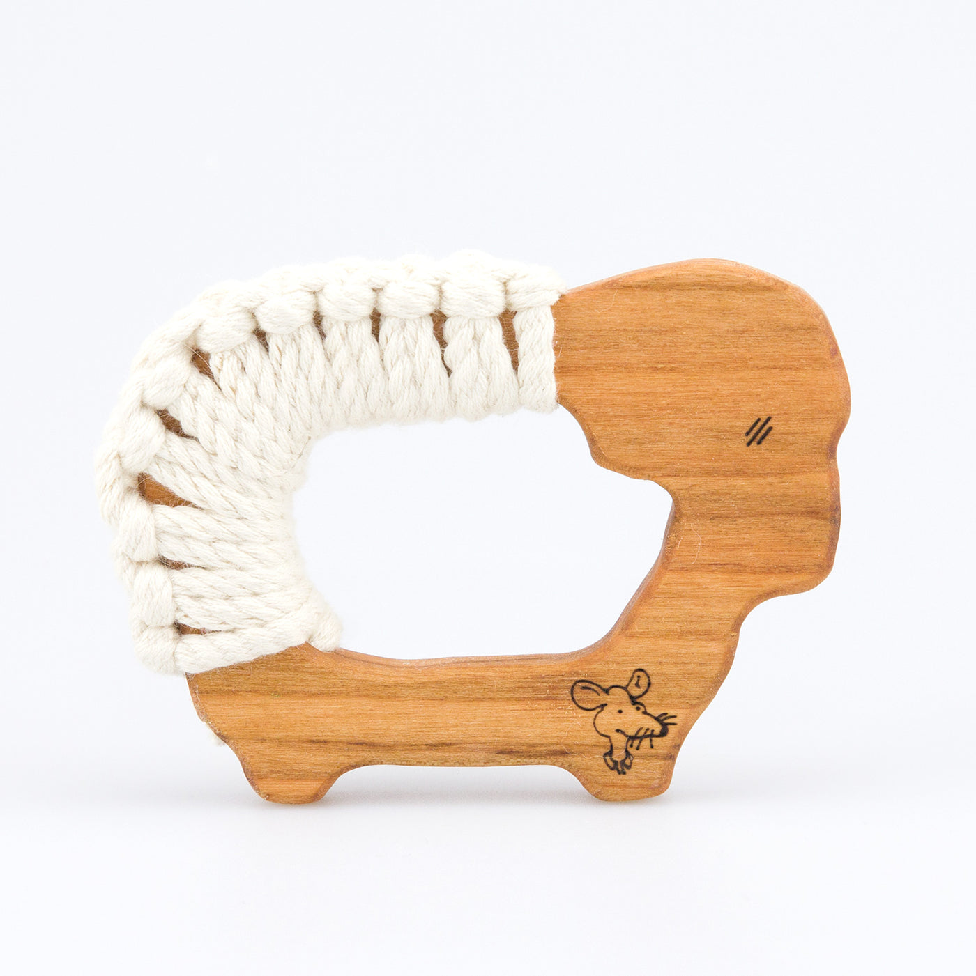 Holzgreiftier Schaf mit Bio-Baumwollgarn