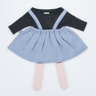 Kleidung für Riesen-Kuscheltiere von Wooly Organic - Trägerrock blau