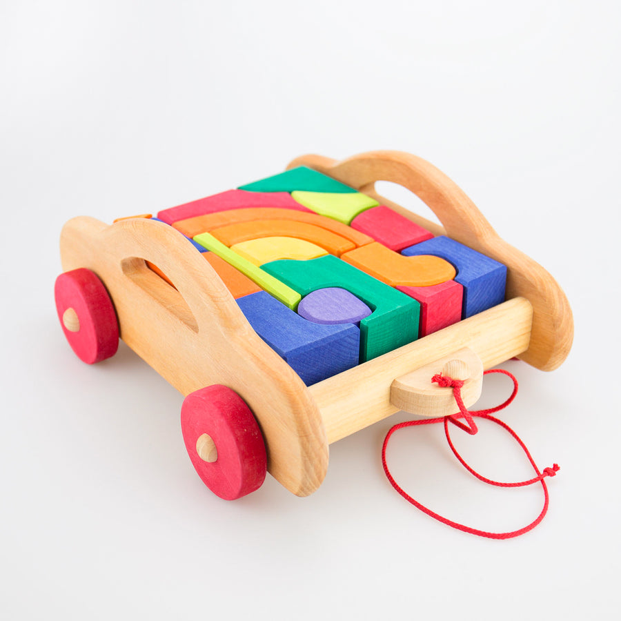 Glückskäfer Bauwagen mit 17 Spielklötzchen
